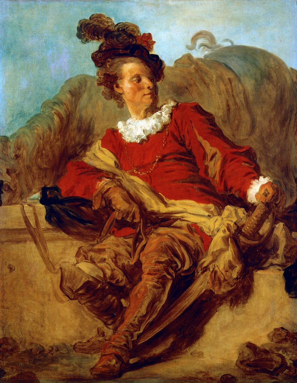 Saint-Nonin apotti, pukeutunut espanjalaiseen tyyliin, kirjoittanut Jean Honore Fragonard (1732-1806) od Jean Honore Fragonard
