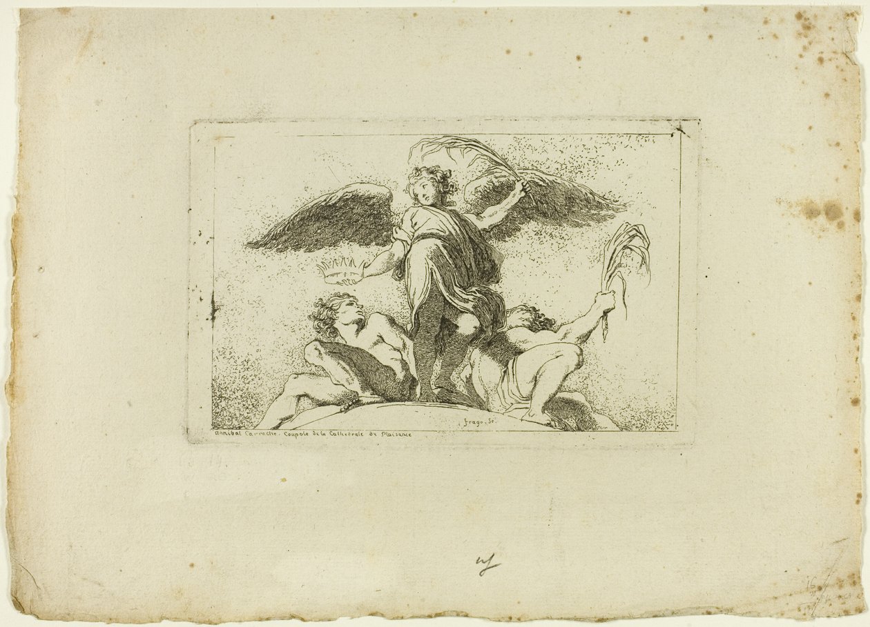 Anděl drží palmu a korunu od Jean Honore Fragonard