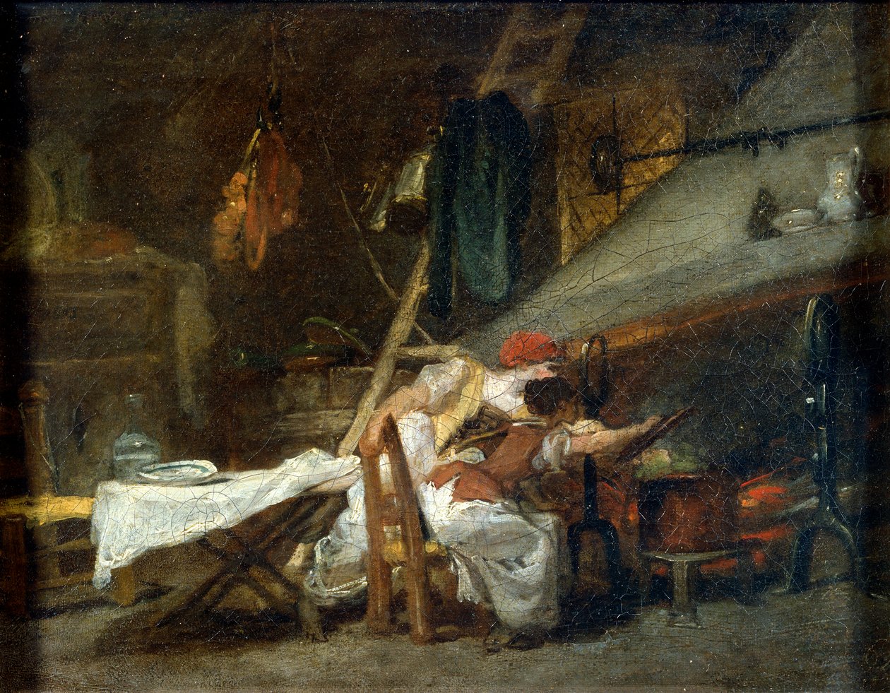 U sporáku, 18. nebo začátek 19. století od Jean Honore Fragonard