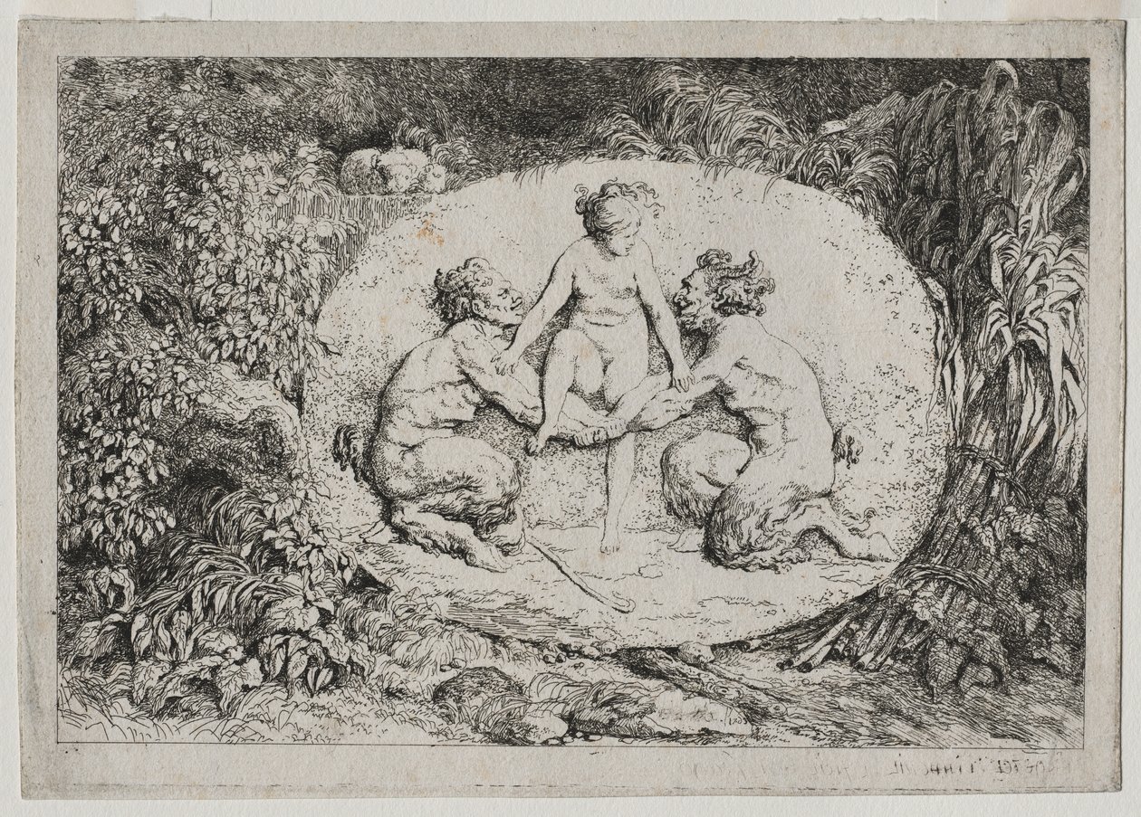 Bacchanales: Nymph Supported by Two Satyrs, 1763. od Jean Honore Fragonard