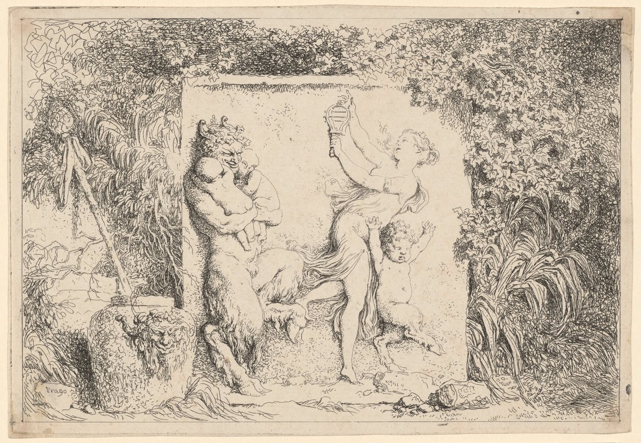 Tanec satyrů od Jean Honore Fragonard