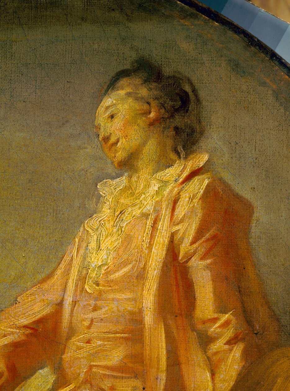 Detail “” Začátek modelu”” Mladá stydlivá modelka se odvážila být. Obraz Jean Honore Fragonard (1732-1806). Paříž. Muzeum Jacquemarta Andreho od Jean Honore Fragonard