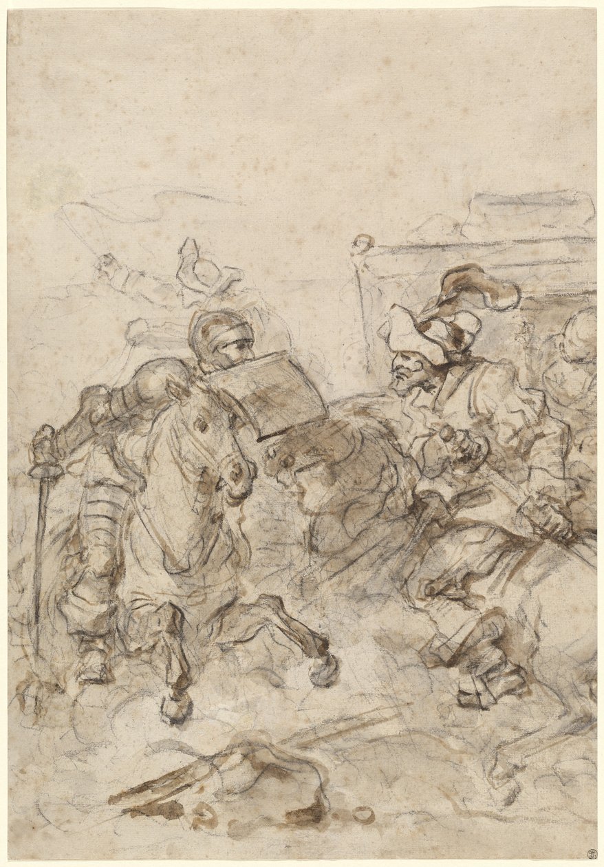 Don Quijote útočí na Biskajské ostrovy od Jean Honore Fragonard