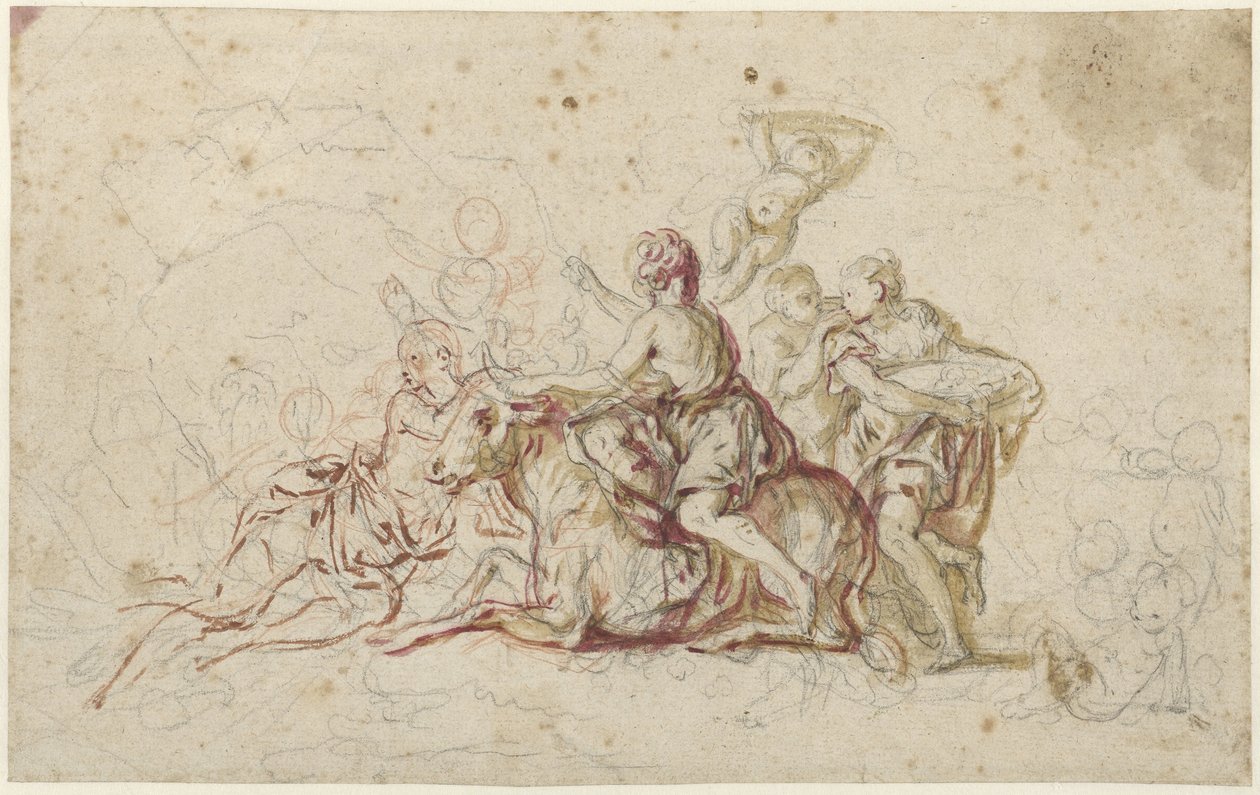 Evropa unesená Jupiterem v masce býka (?) od Jean Honore Fragonard
