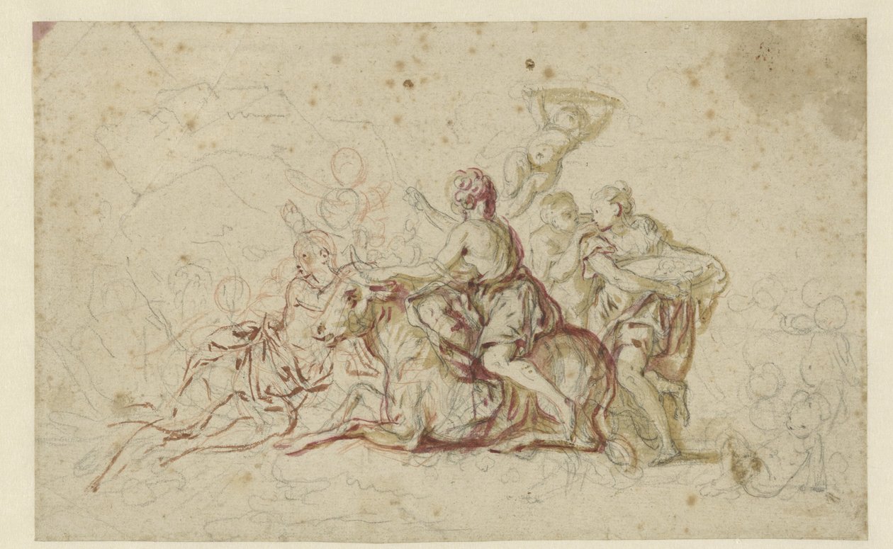 Evropa unesená Jupiterem v masce býka od Jean Honore Fragonard
