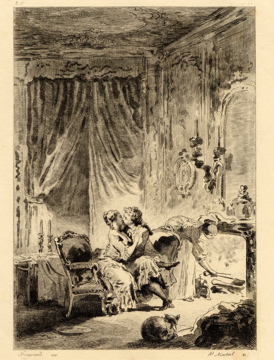 Jean de la Fontaine (1621 - 1695). ““ Pohádky. Modlitba svatého Juliena“, ilustrace Fragonard (1732 - 1806). Výkres. od Jean Honore Fragonard