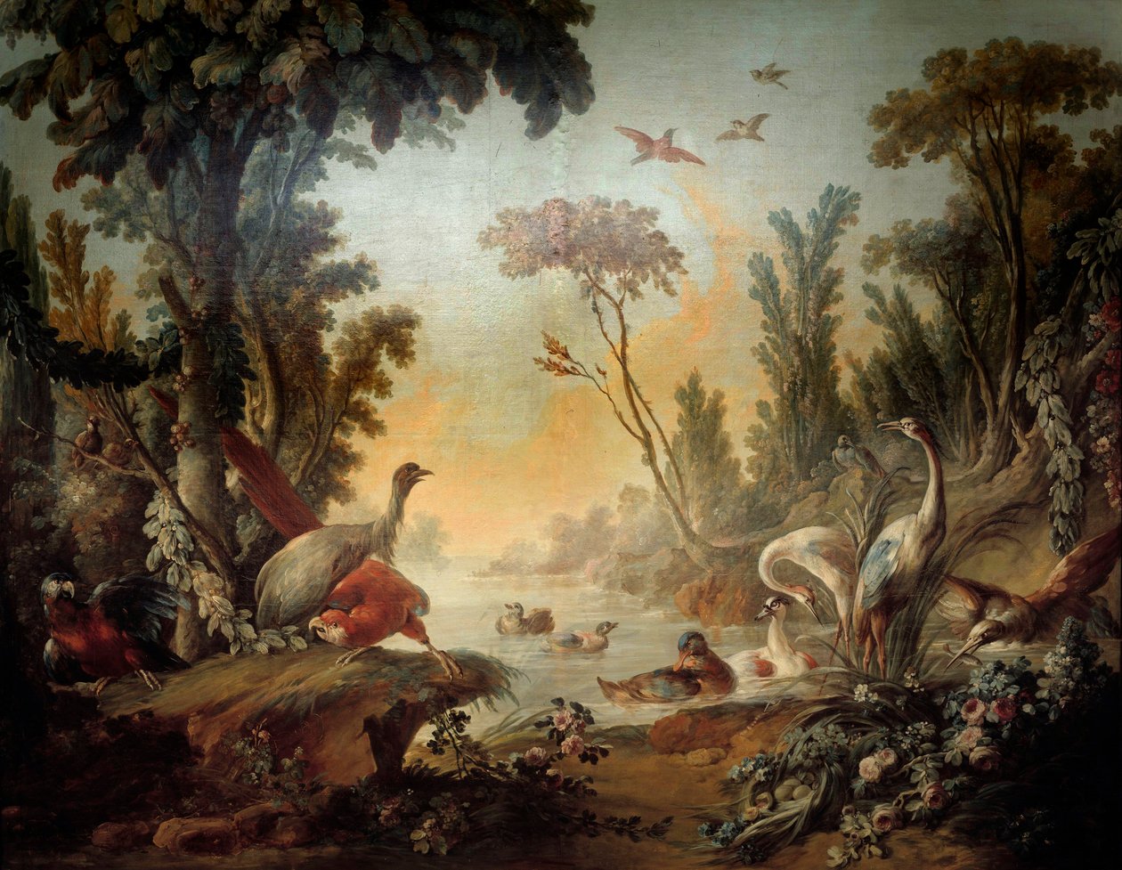Krajina s Echassiers Panelem Salonu Demarteau realizovaná Jeanem Baptistem Huetem (1745-1811) a Jean Honore Fragonardem (1732-1806) od Jean Honore Fragonard