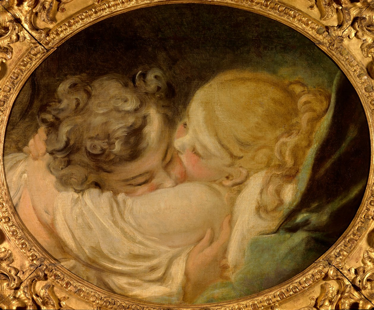 Obraz Le baiser od Jean Honore Fragonarda (1732-1806) Soukromá sbírka 18. století od Jean Honore Fragonard