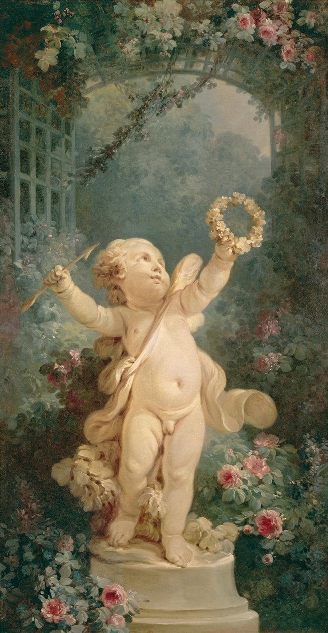 Vítězná láska (před restaurováním) od Jean-Honore Fragonard