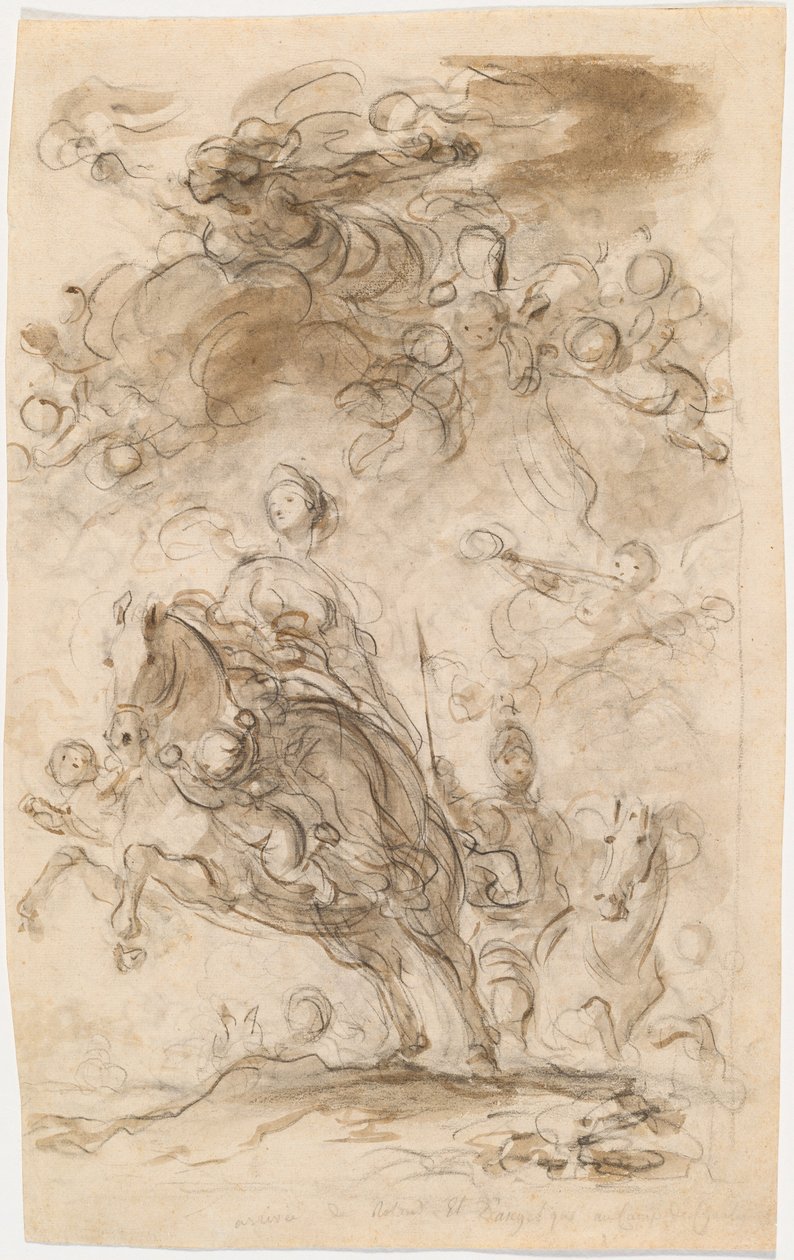 Orlando a Angelica přijíždějí do tábora Karla Velikého od Jean Honore Fragonard