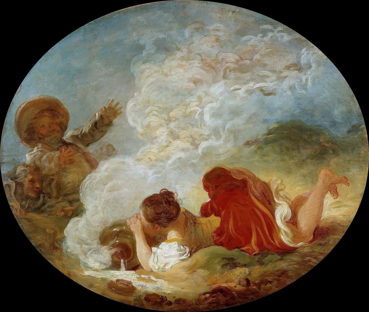 Perrette a vědro na mléko Bajky La Fontaine, asi 1770. od Jean Honore Fragonard