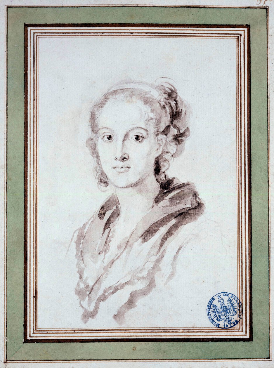 Portrét Marguerite Gerard (1767-1837) francouzská malířka, švagrová Fragonarda Kresba v pračce Jean Honore Fragonard (1732-1806) 1800 kolem Besanconu, Musee des Beaux Arts od Jean Honore Fragonard