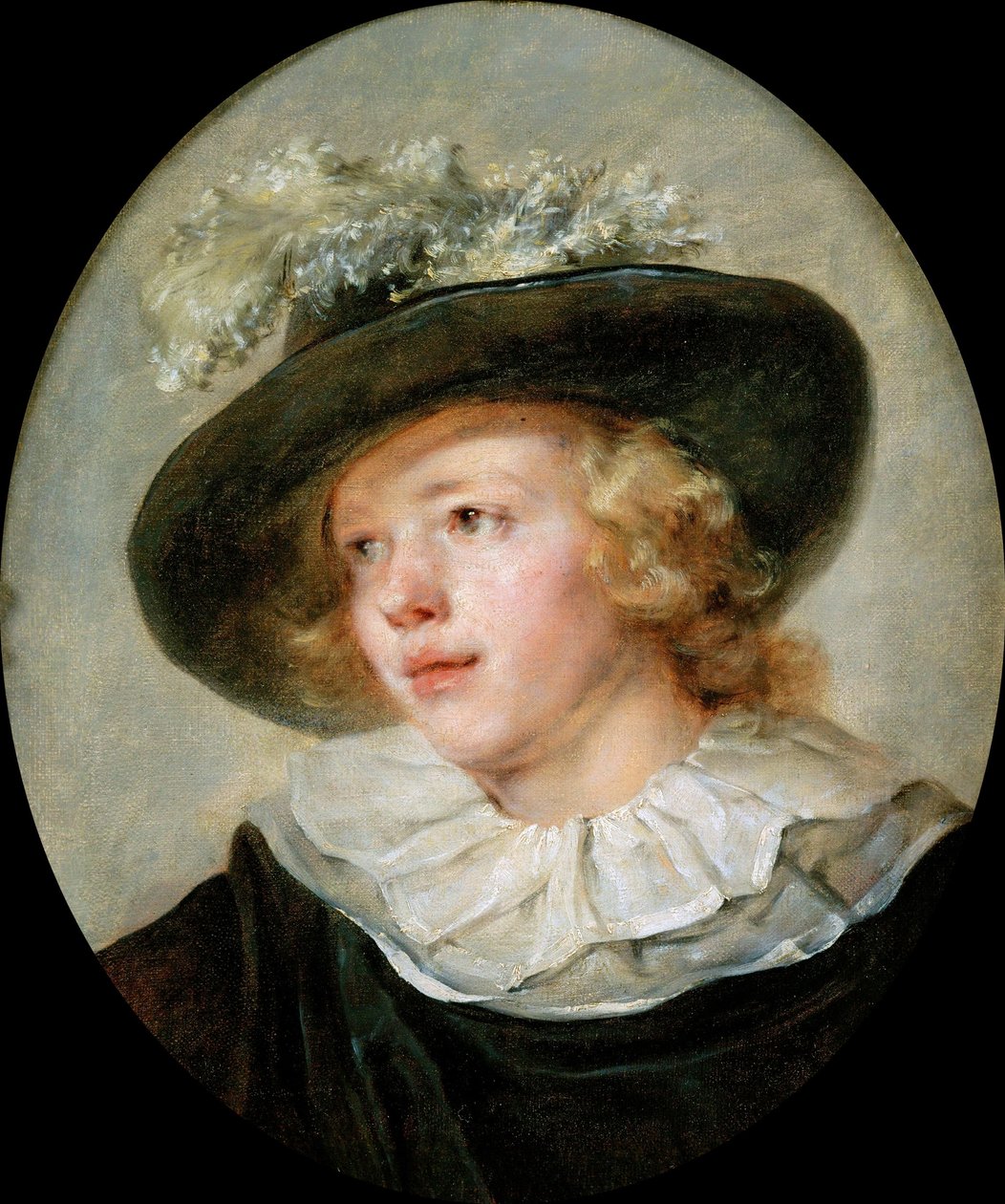 Portrét mladého chlapce s opeřeným kloboukem, c. 1786-88. od Jean Honore Fragonard