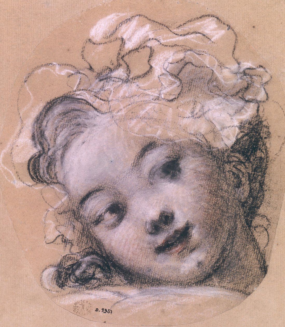 Portrét pravděpodobně Rosalie, dcera umělce (uhl a křída na papíře) od Jean Honore Fragonard