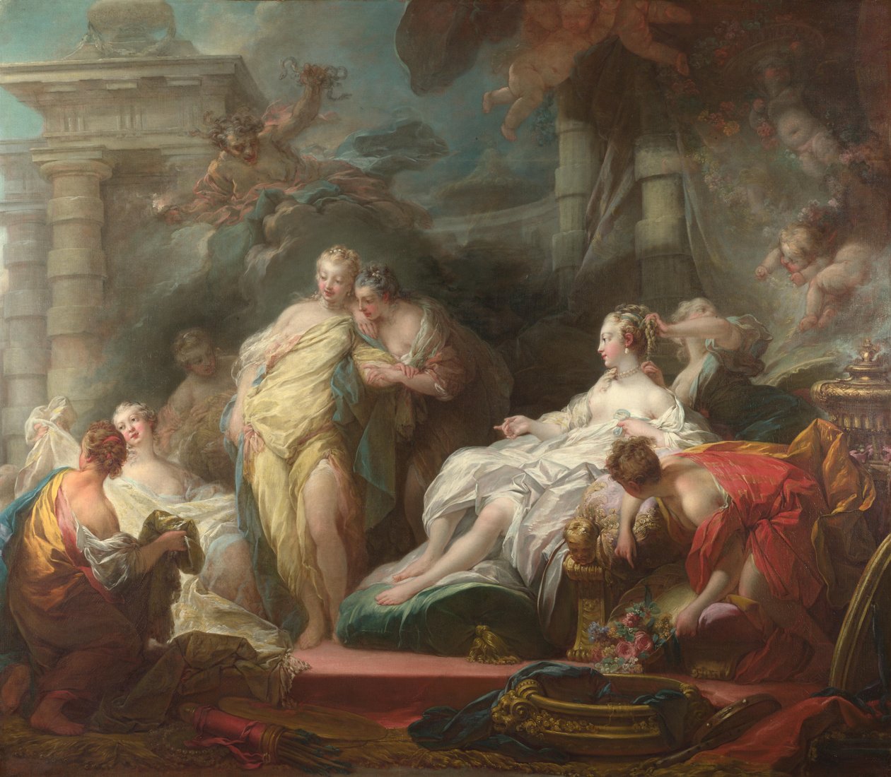 Psyche ukazuje svým sestrám své dary od Amora, 1753 od Jean Honore Fragonard