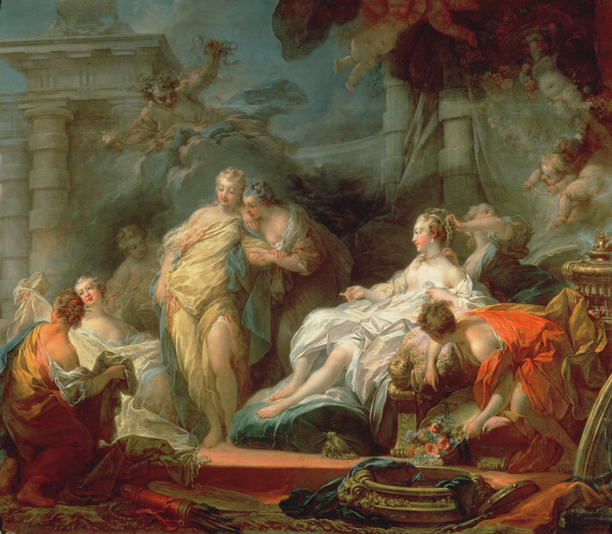 Psyché ukazuje svým sestrám dary od Amora, 1753 od Jean Honore Fragonard