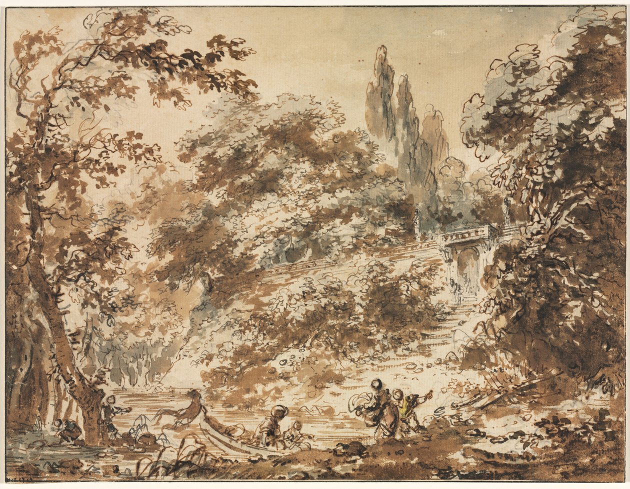 Scéna v parku, c. 1760. od Jean Honore Fragonard