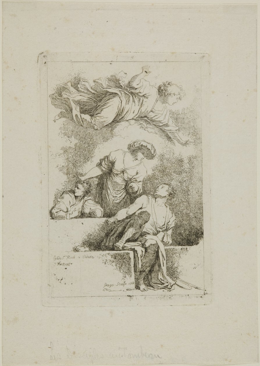 Učedníci u hrobu od Jean Honore Fragonard
