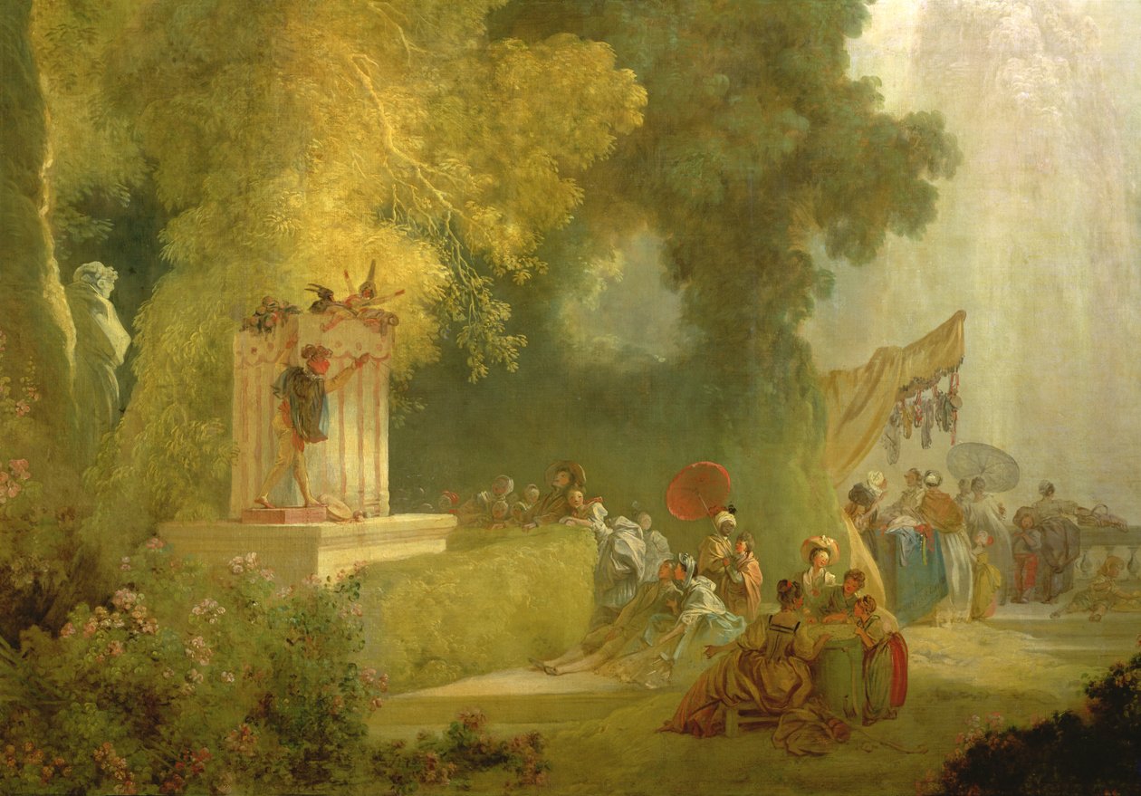 The Fete at Saint-Cloud, detail Puppet Show detail olej na plátně 89790 od Jean Honore Fragonard