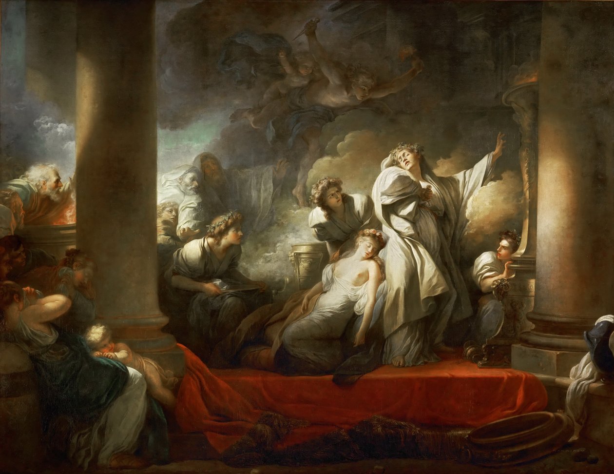 Velekněz Coresus obětující se, aby zachránil Callirhoe od Jean Honore Fragonard