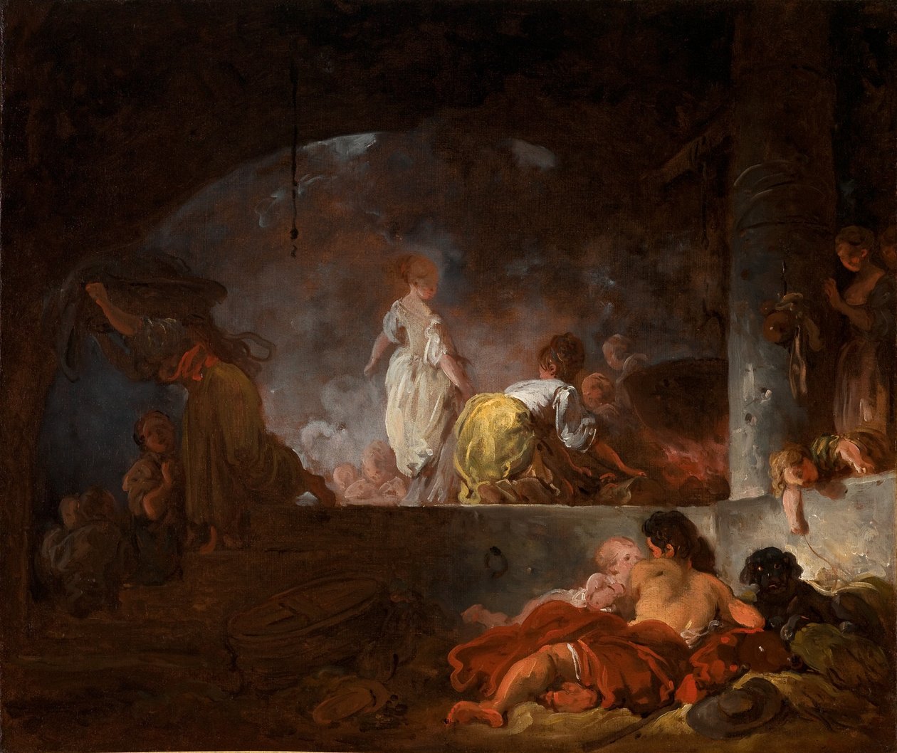 Pradleny, asi 1756-61 (olej na plátně) od Jean Honore Fragonard