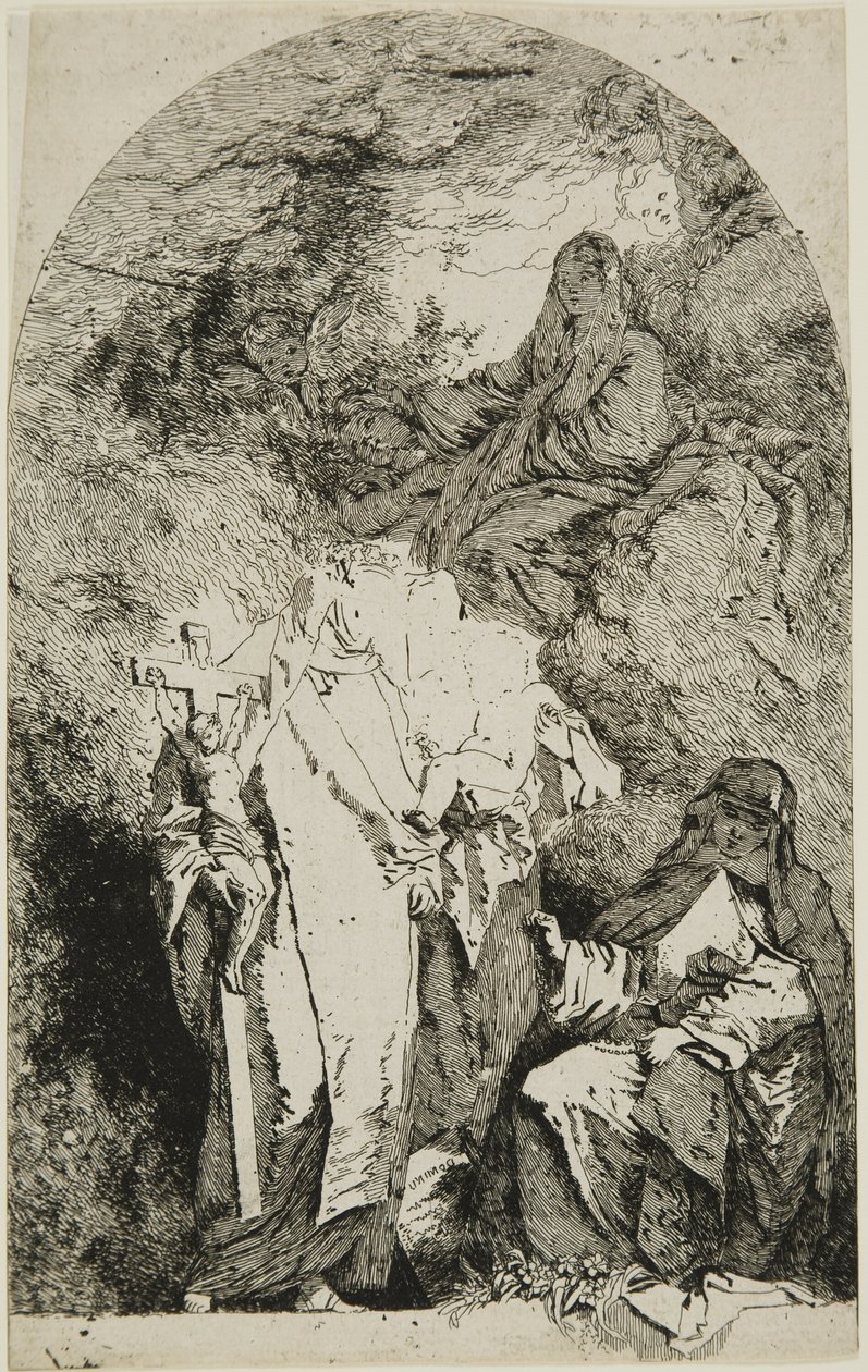 Madona s SS. Catherine, Rose z Limy a Agnes z Montepulciana od Jean Honore Fragonard