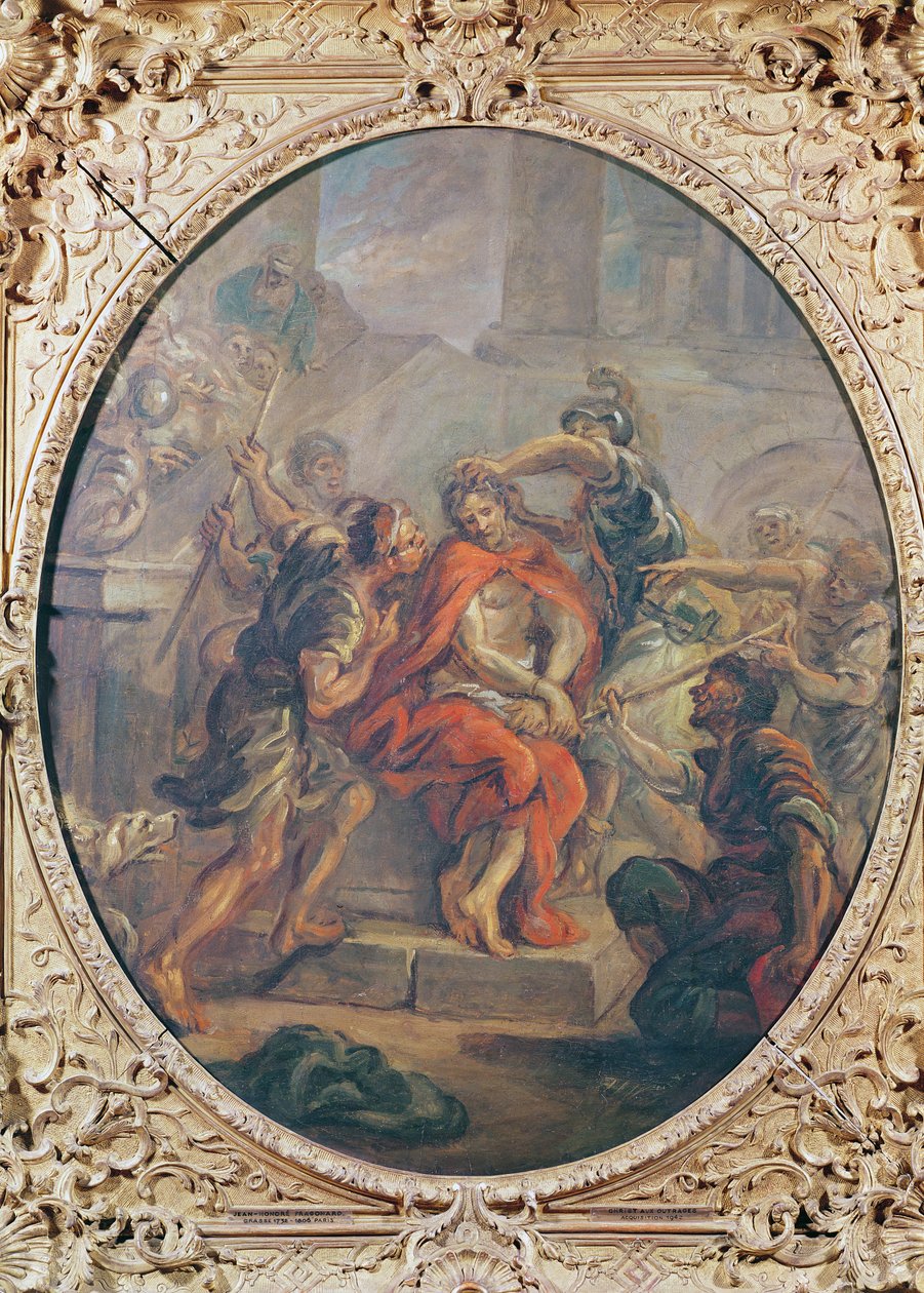 Zesměšňování Krista (olej na plátně) od Jean Honore Fragonard