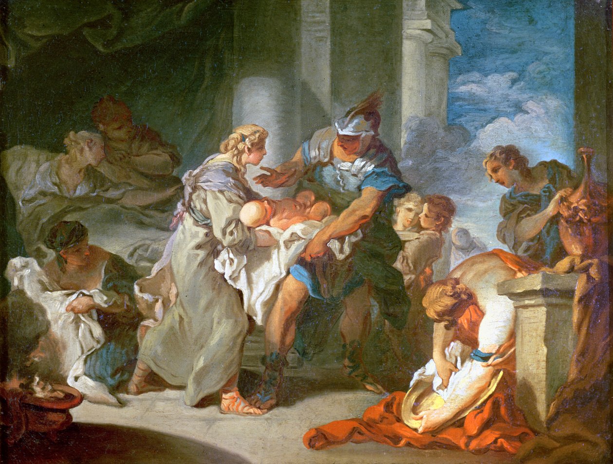 Záchrana nemluvně Pyrrhuse od Jean Honore Fragonard