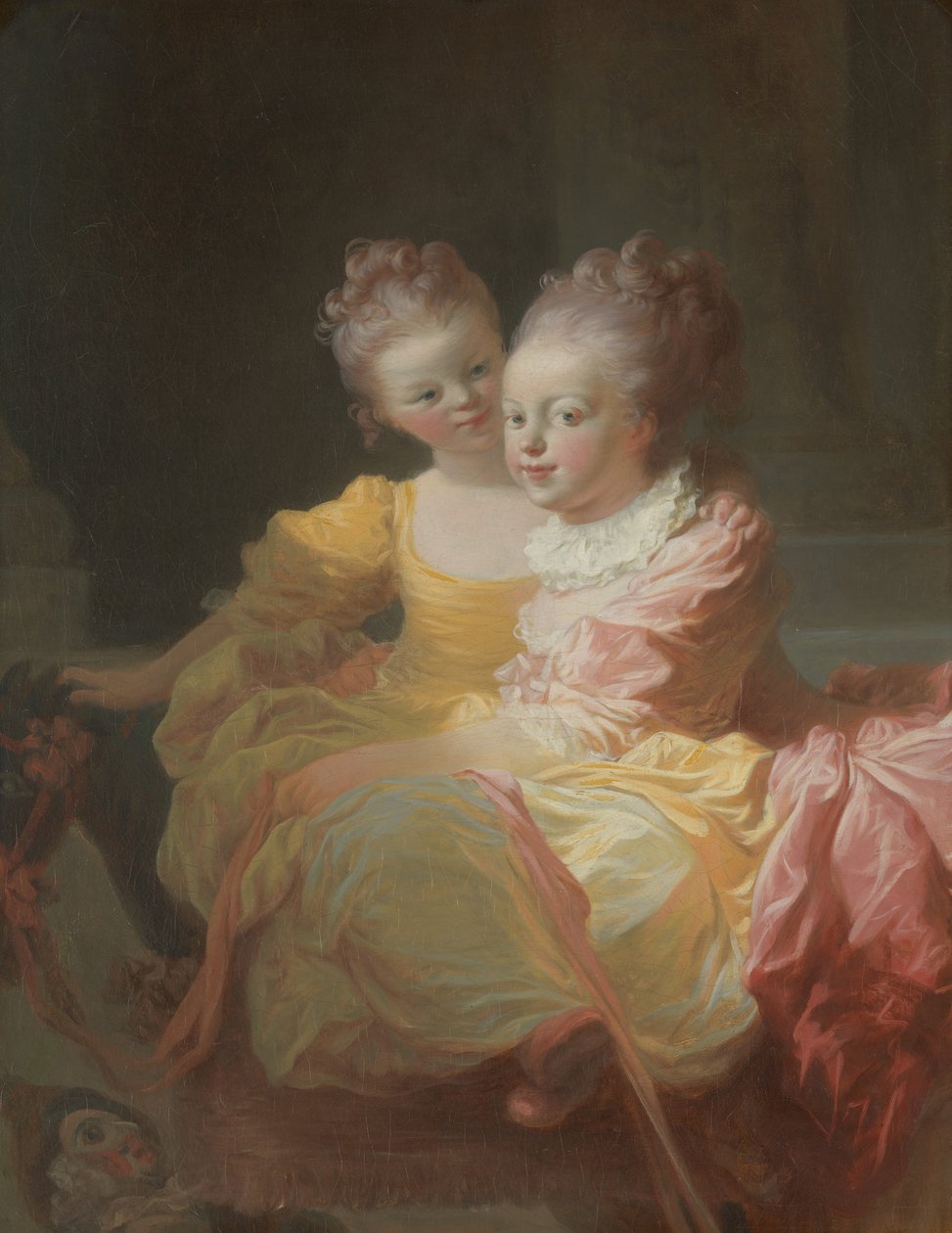 Dvě sestry, kolem 1769-70 (olej na plátně) od Jean Honore Fragonard