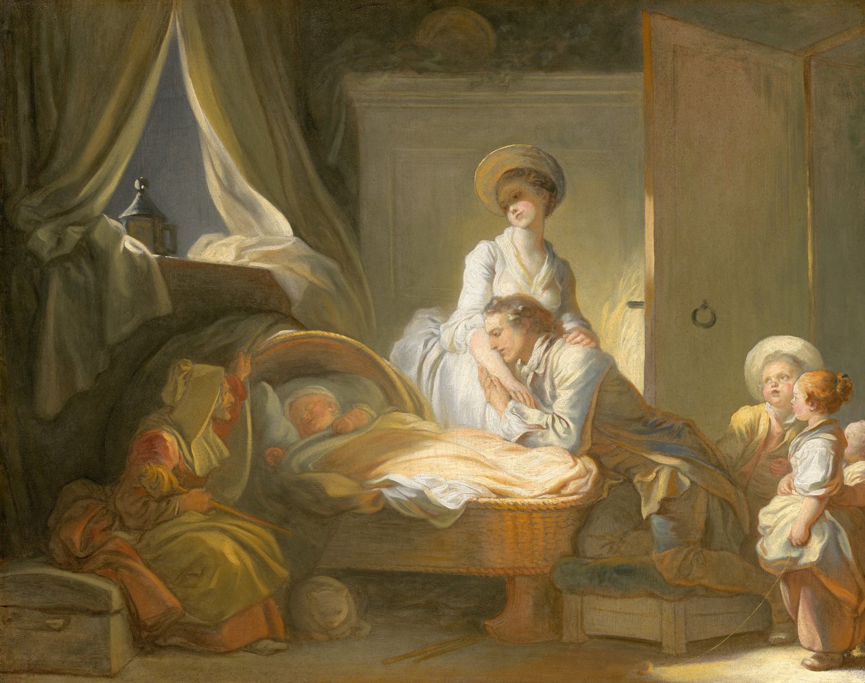 Návštěva v jeslích od Jean Honore Fragonard