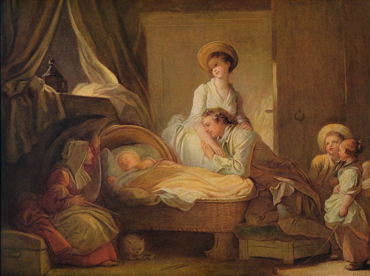Návštěva v jesli, c1775 od Jean Honore Fragonard