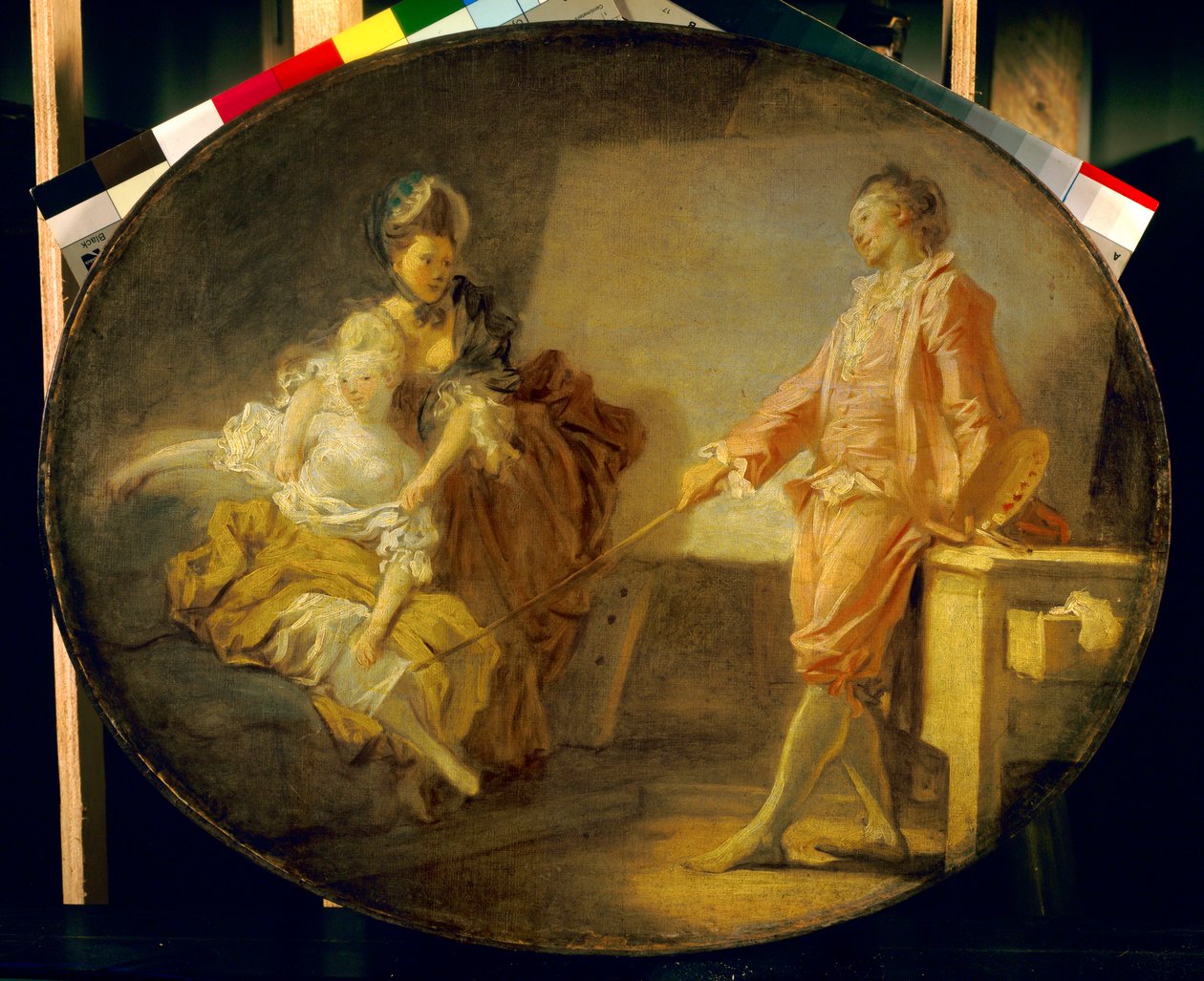 Začátek modelky Mladá modelka se stydí stát. Obraz Jean Honore Fragonard (1732-1806). Paříž. Muzeum Jacquemarta Andreho od Jean Honore Fragonard
