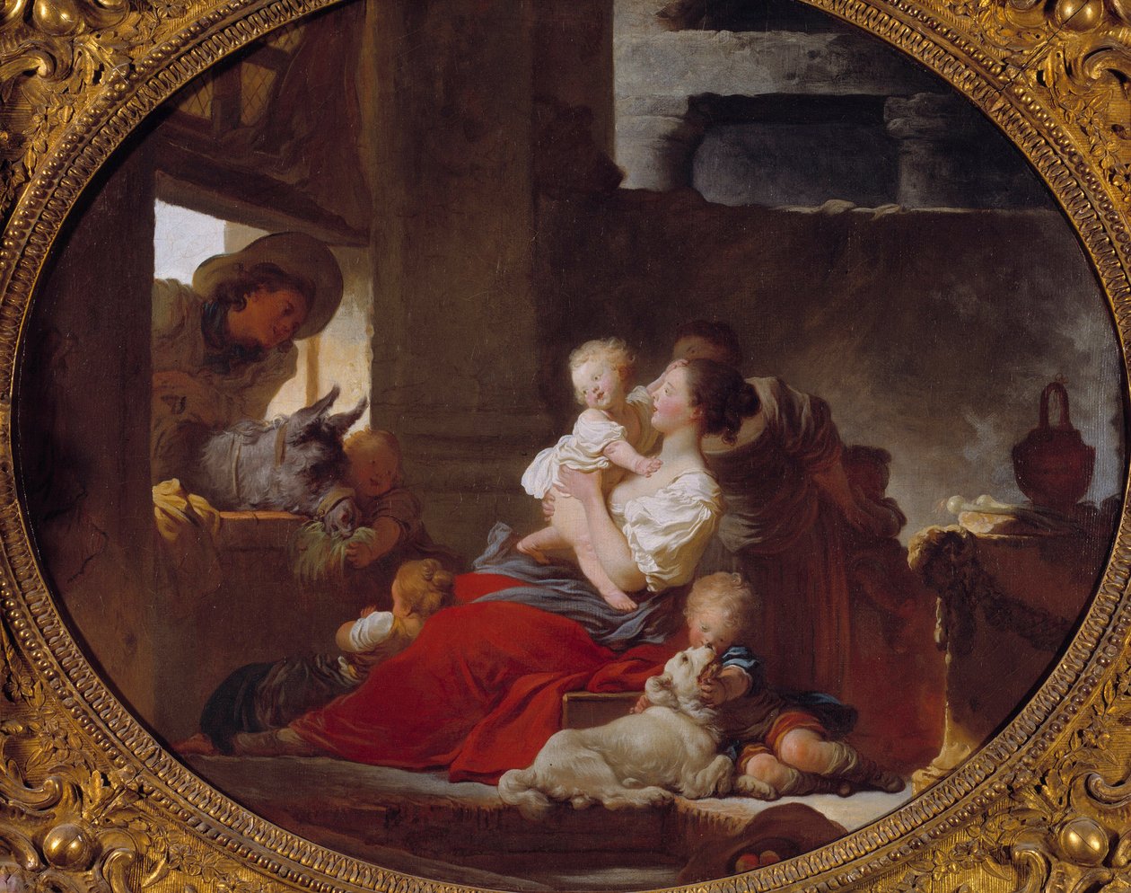 Šťastná rodina Obraz Jean Honore Fragonard (1732-1806) Paříž 18. století, Musee Cognacq Jay od Jean Honore Fragonard
