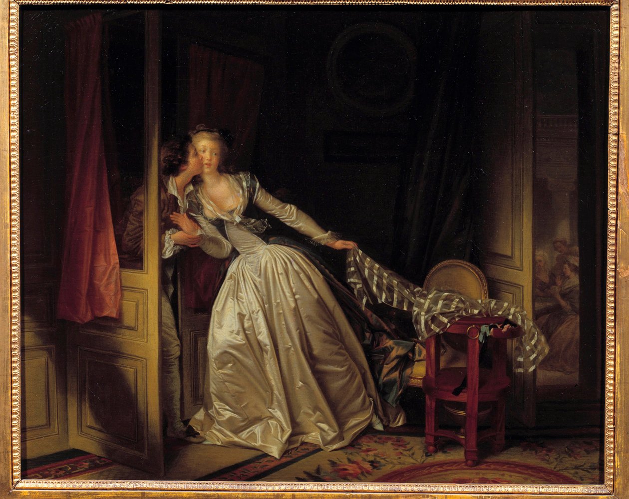 Polibek letí Obraz Jean Honore Fragonard (1732-1806) 1788 Ne. 0,45 X0,55 m Muzeum Ermitáž, Petrohrad od Jean Honore Fragonard