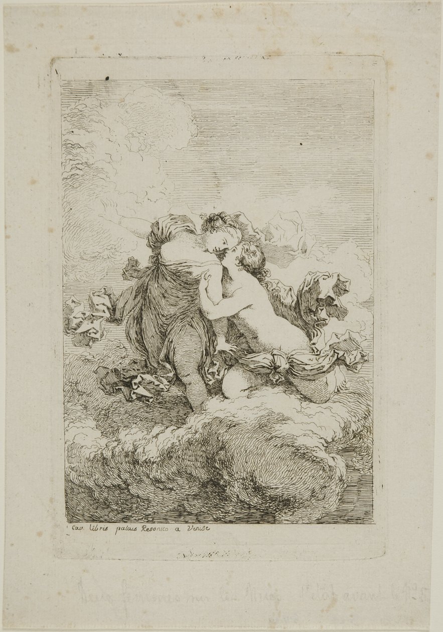 Dvě ženské postavy na obláčku od Jean Honore Fragonard