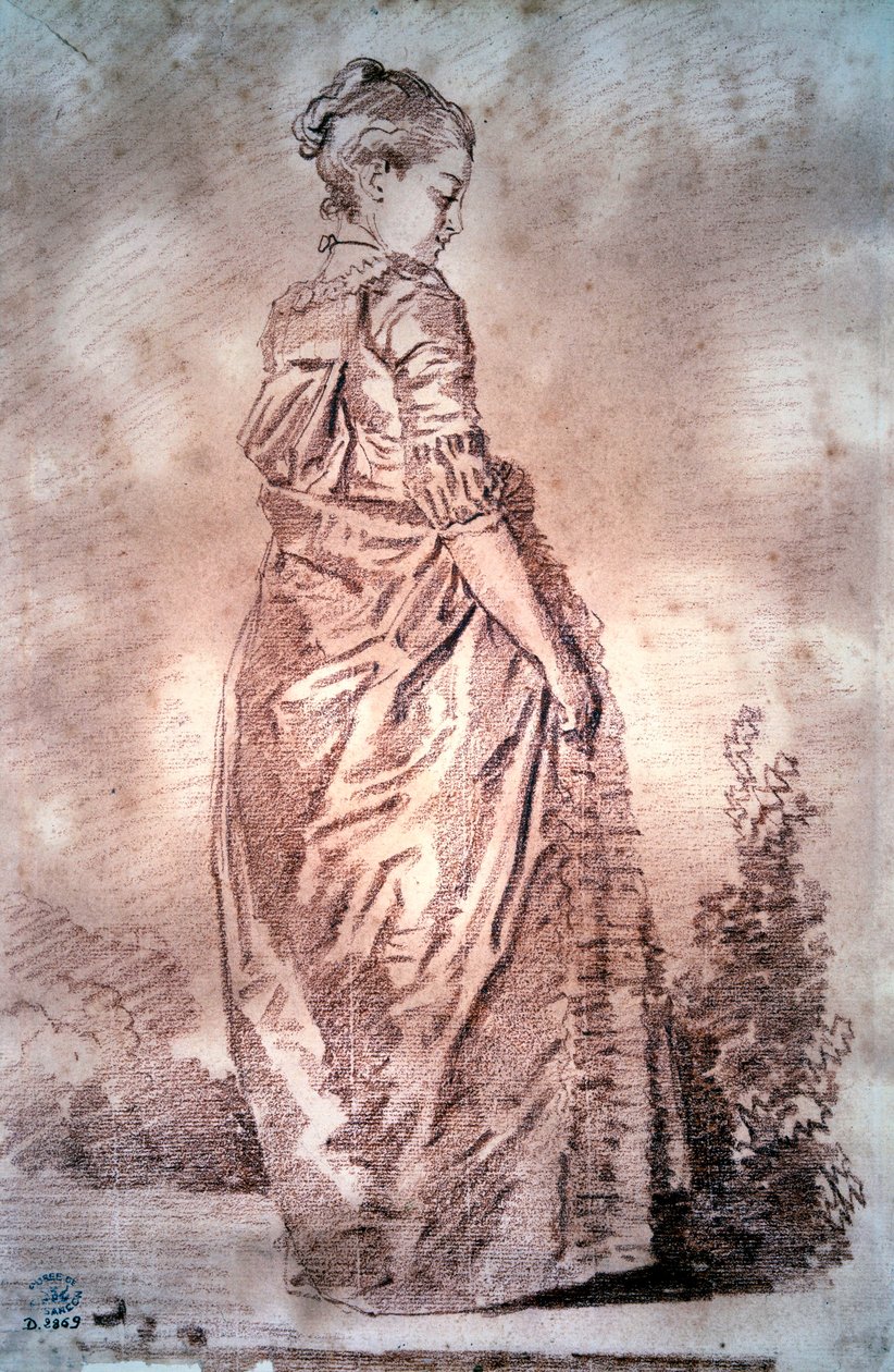 Mladá žena při kreslení krve od Jean Honore Fragonard od Jean Honore Fragonard