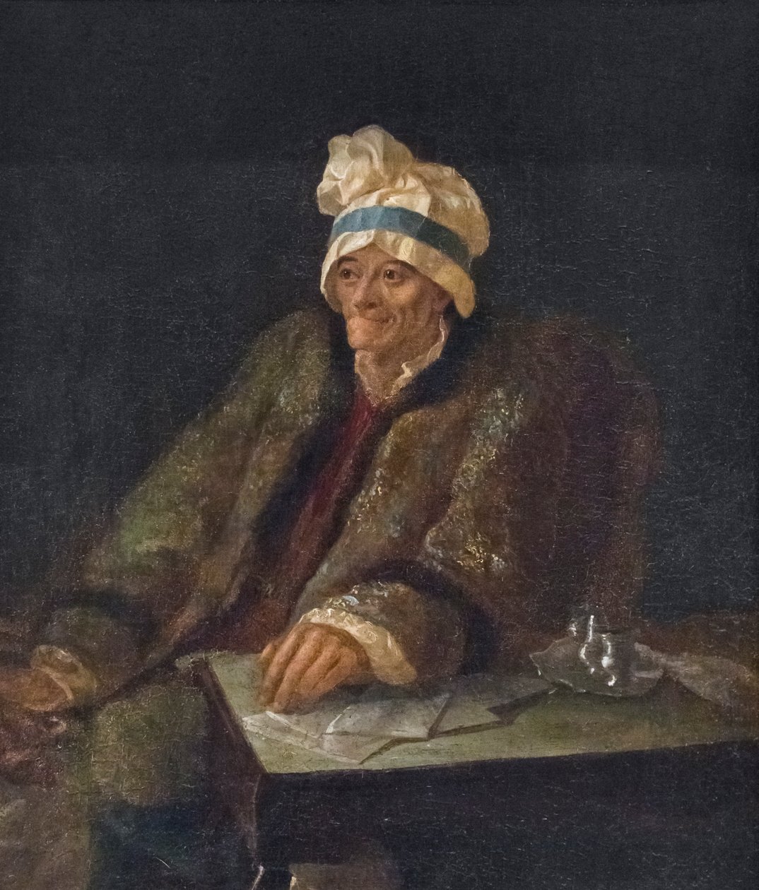 Portrét Voltaira (olej na plátně) od Jean Huber