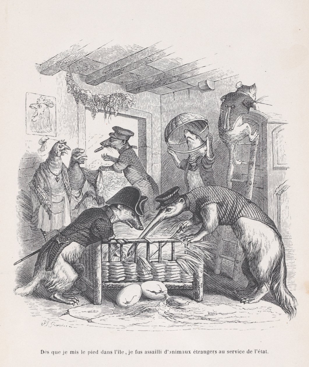 Jakmile vkročím na ostrov... ze Scén ze soukromého a veřejného života..., ca. 1837-47. od Jean Ignace Isidore Gérard