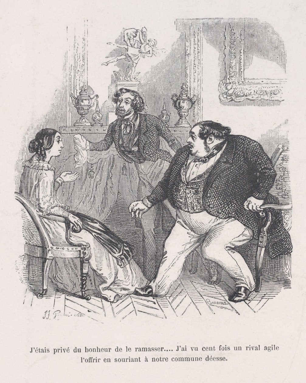 Byl jsem připraven o to štěstí, že jsem to mohl zvednout... Stokrát jsem viděl agilní nabídku soupeře..., 1843. od Jean Ignace Isidore Gérard