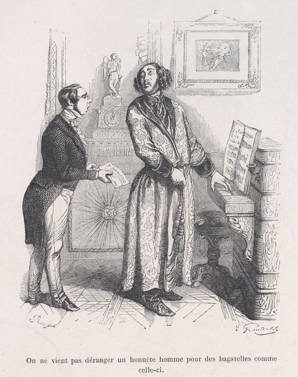 Čestného člověka s takovými maličkostmi neobtěžujeme. z Malé bídy Humy..., 1843. od Jean Ignace Isidore Gérard