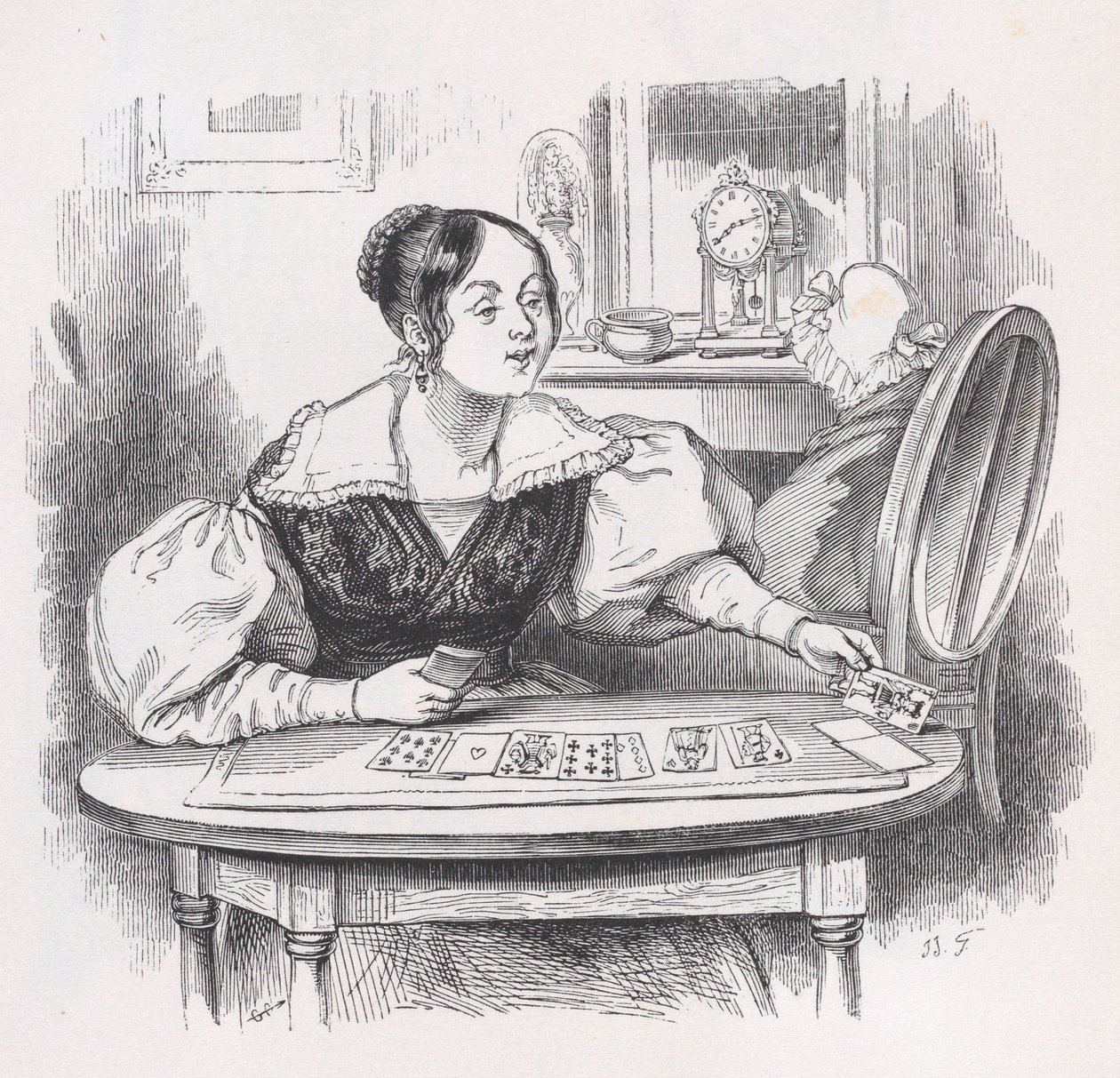 Karty z The Complete Works of Béranger, 1836. od Jean Ignace Isidore Gérard