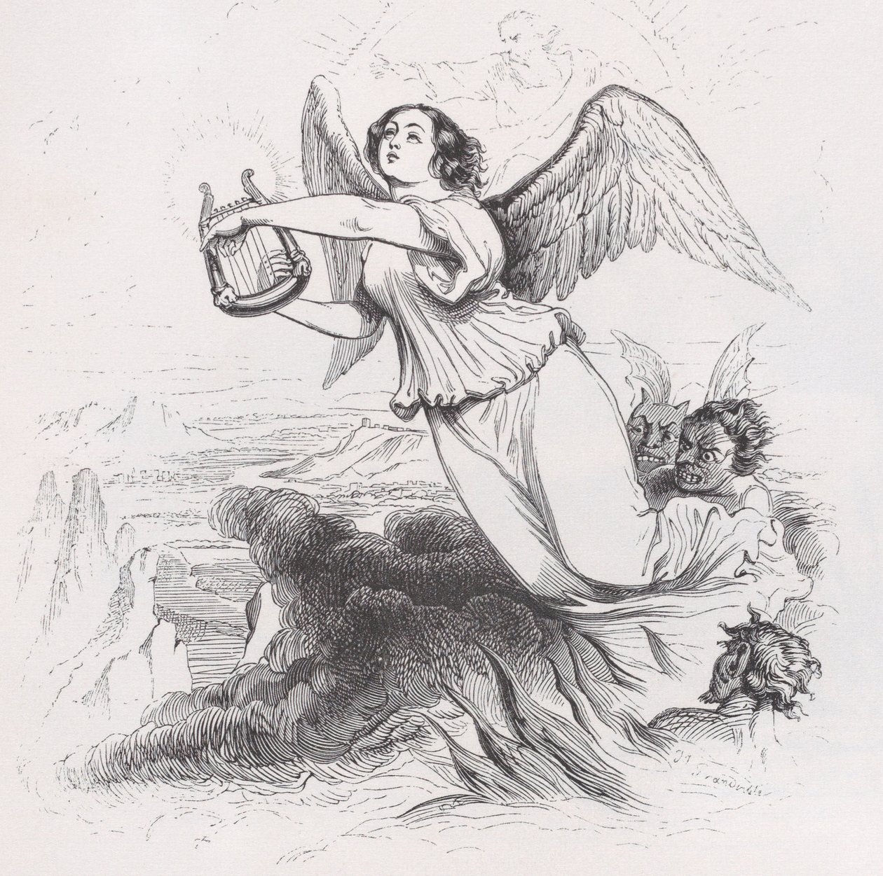 Anděl ve vyhnanství z Úplných Bérangerových děl, 1836. od Jean Ignace Isidore Gérard