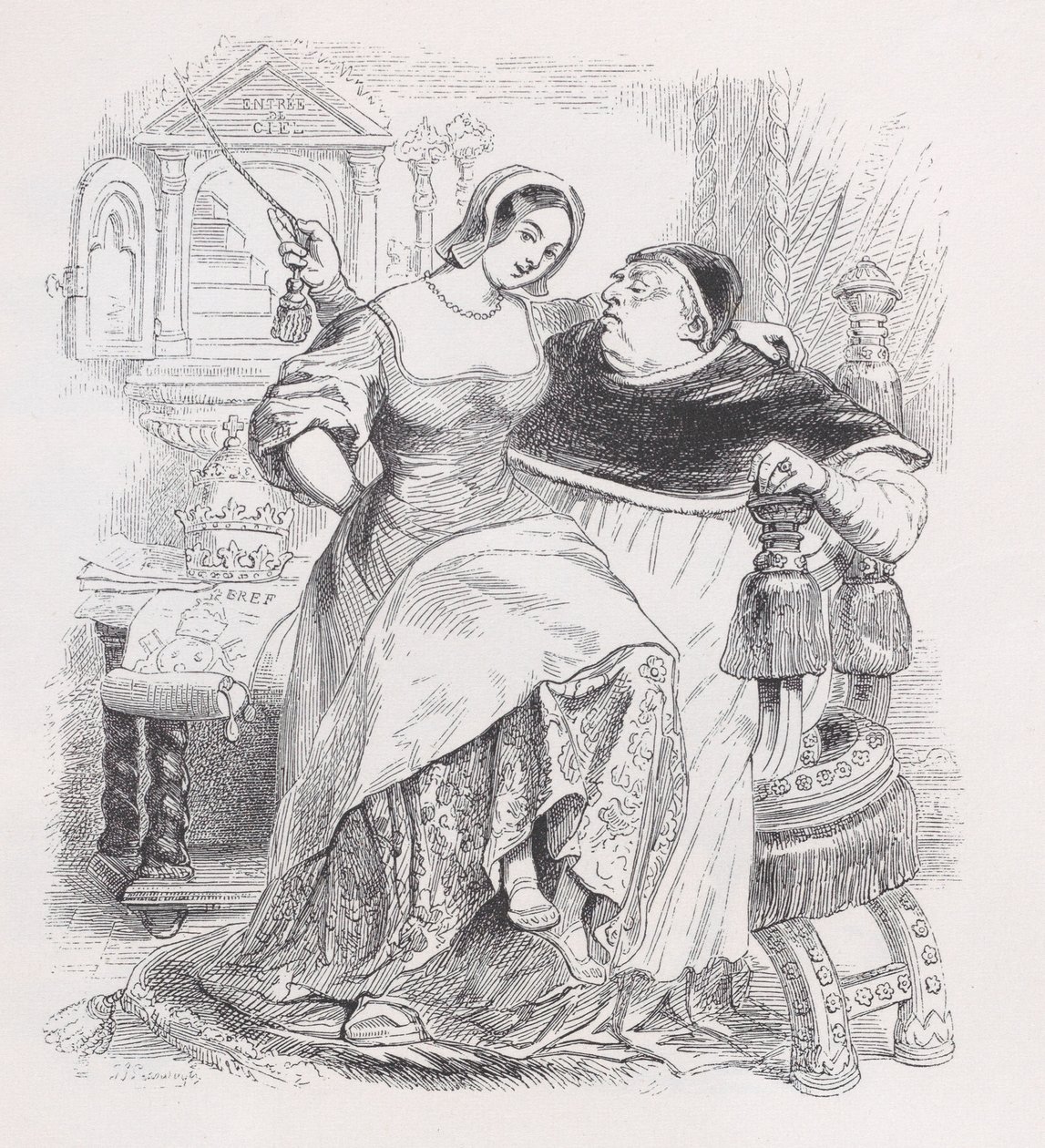 Dobrý papež z Úplných Bérangerových děl, 1836. od Jean Ignace Isidore Gérard