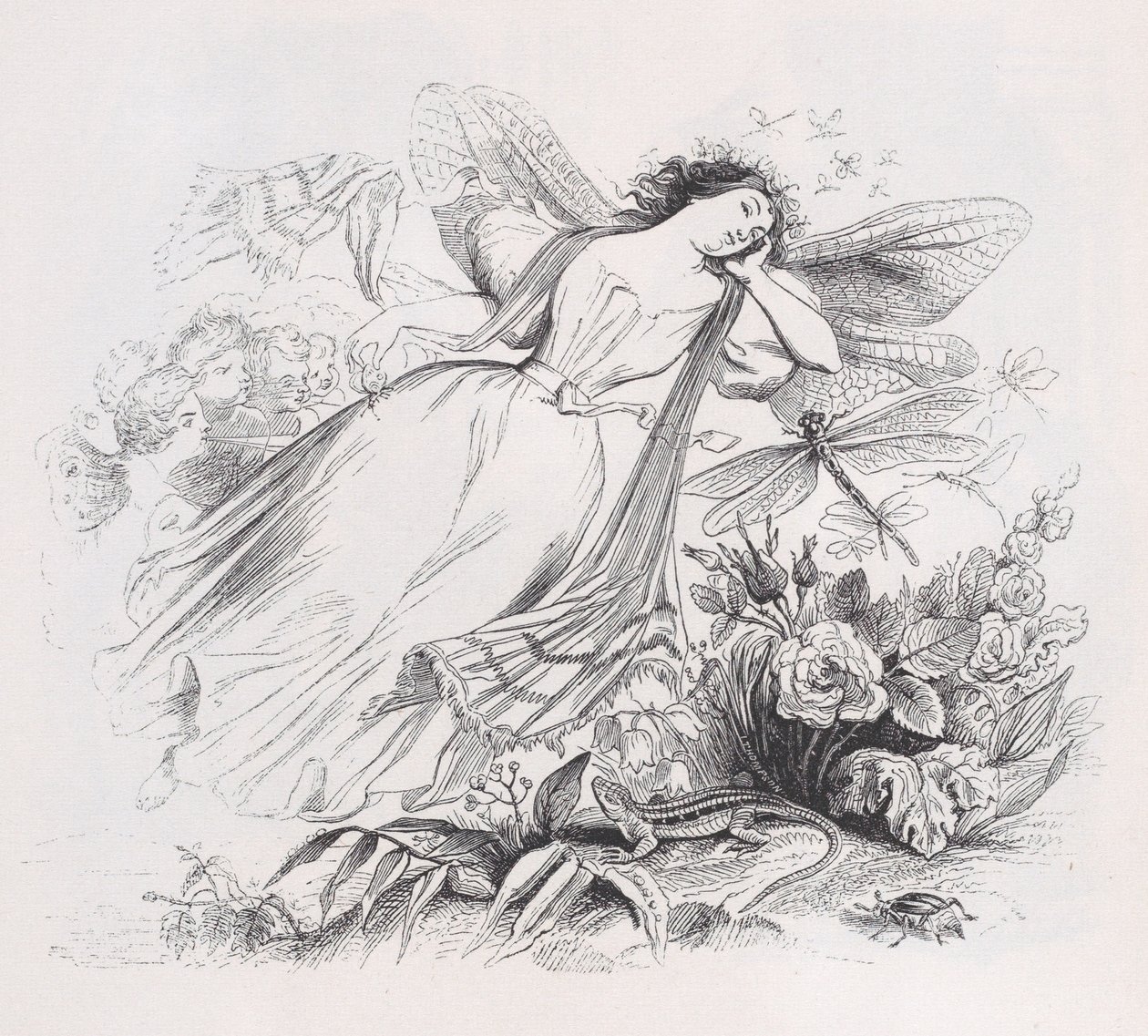 Sylfa z The Complete Works of Béranger, 1836. od Jean Ignace Isidore Gérard