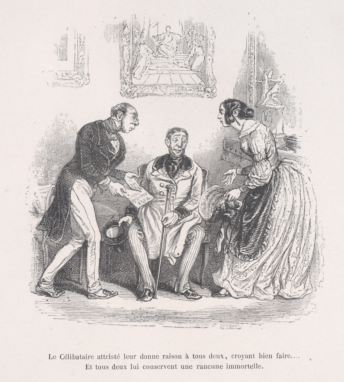 Truchlící vdova jim oběma dává právo jednat dobře... A oba si ponechají eterna..., 1843. od Jean Ignace Isidore Gérard
