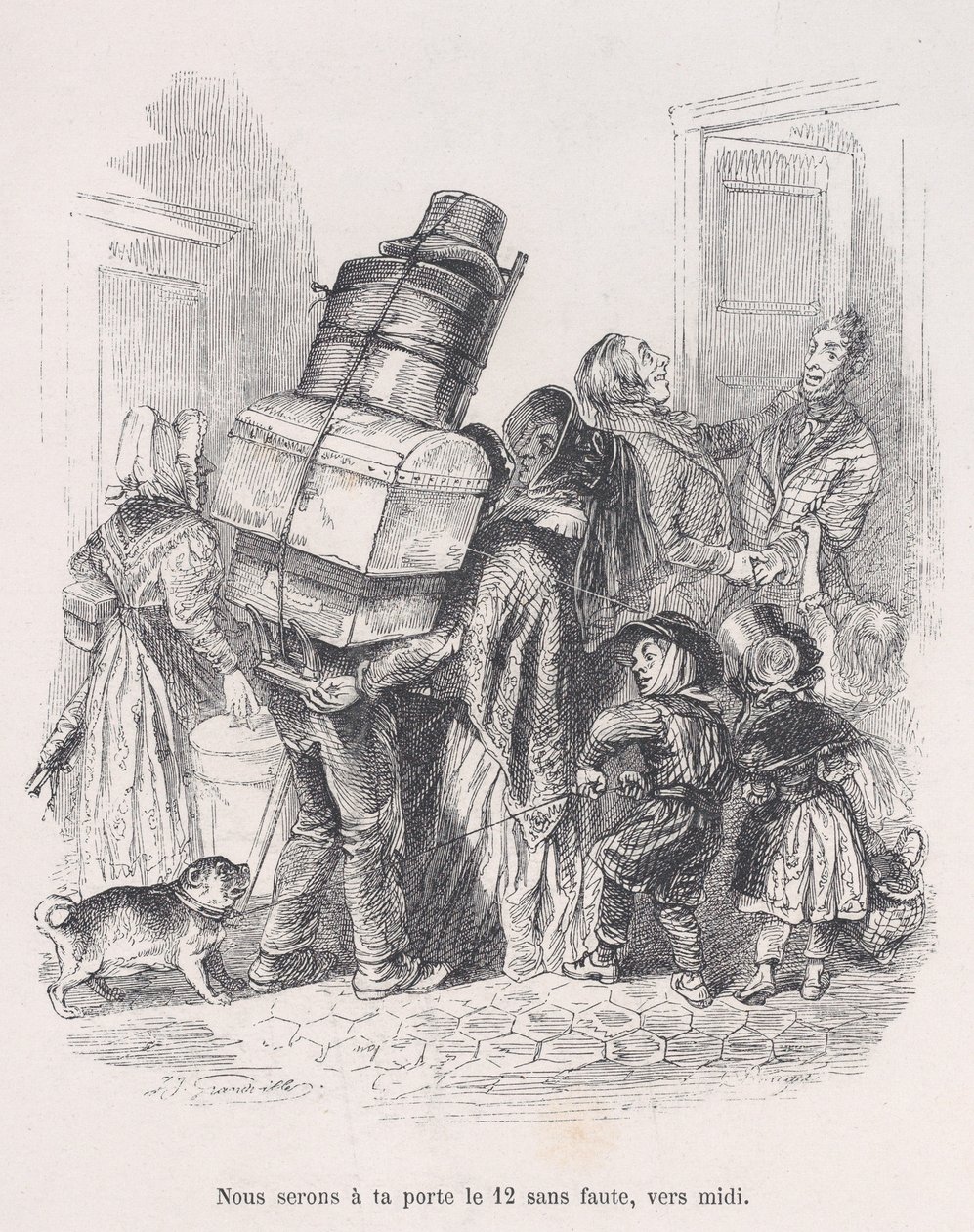 V poledne budeme bez problémů u vašich dveří. z Malé bídy lidského života, 1843. od Jean Ignace Isidore Gérard
