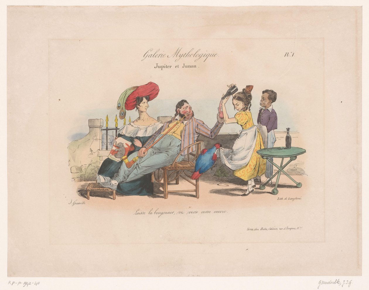 Jupiter a Juno získávají nektar z Hebe Jupiter et Junon (název na objektu) Mytologické desky (název série) Gallery Mythologique (název série na objektu) od Jean Ignace Isidore Gérard Grandville