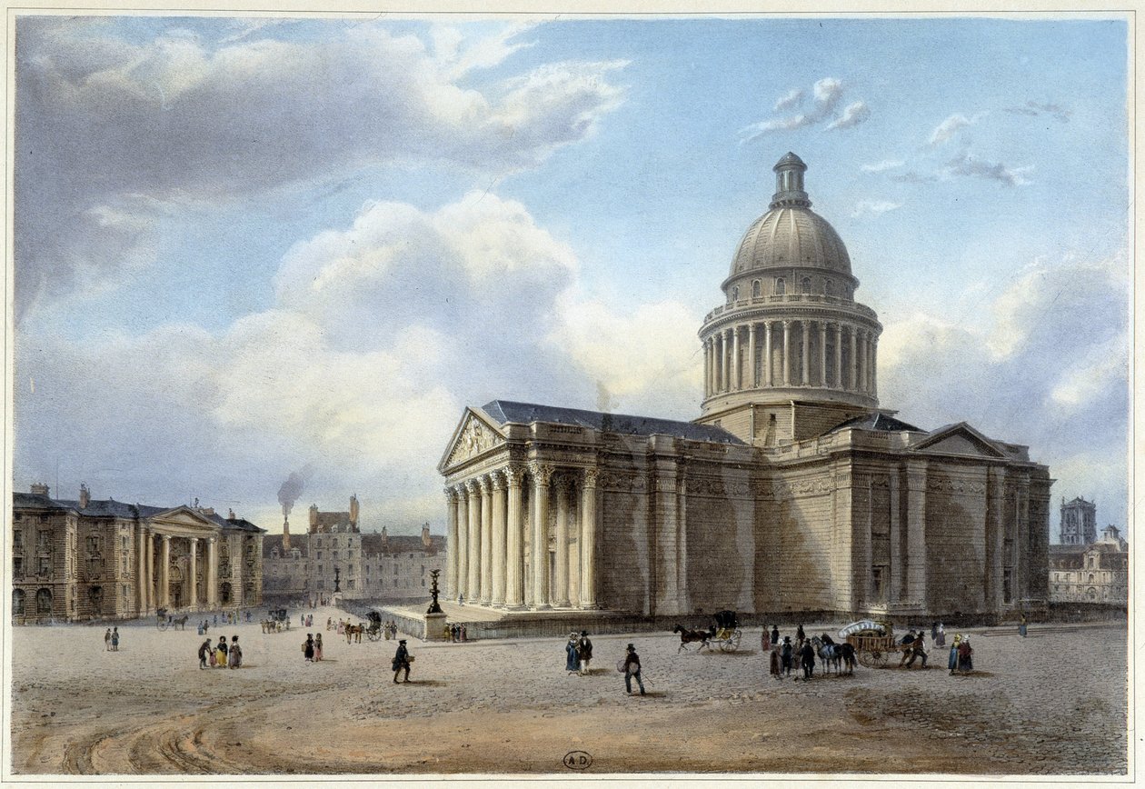Le Pantheon - v "" Promenade dans Paris et ses environs", navržený Jacottetem a Benoistem, c. 1840 od Jean Jacottet