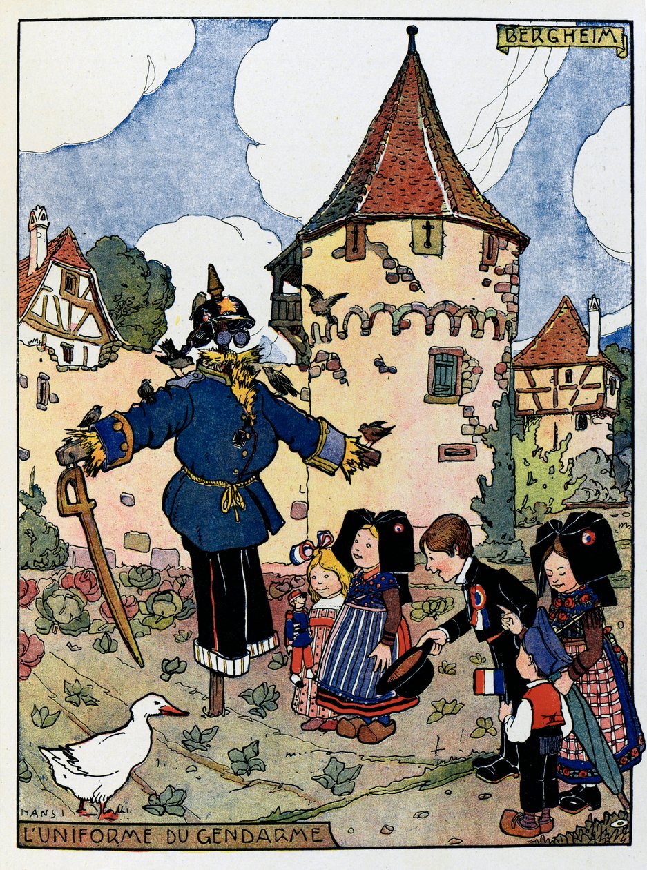 Alsasko Heureé; Četnická uniforma v Bergheimu; od Jean Jacques (1873 1951) Waltz
