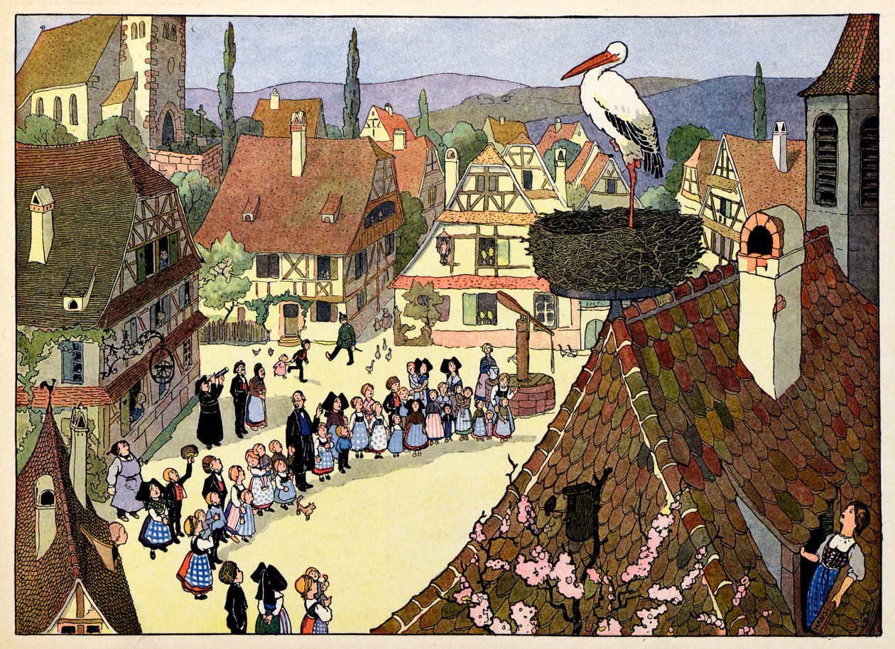 Vesničko moje, kdo nezapomíná: Přílet čápa; od Jean Jacques (1873 1951) Waltz